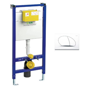 Set rezervor WC cu cadru Liv Jog si clapeta Selenite Duo alb mat