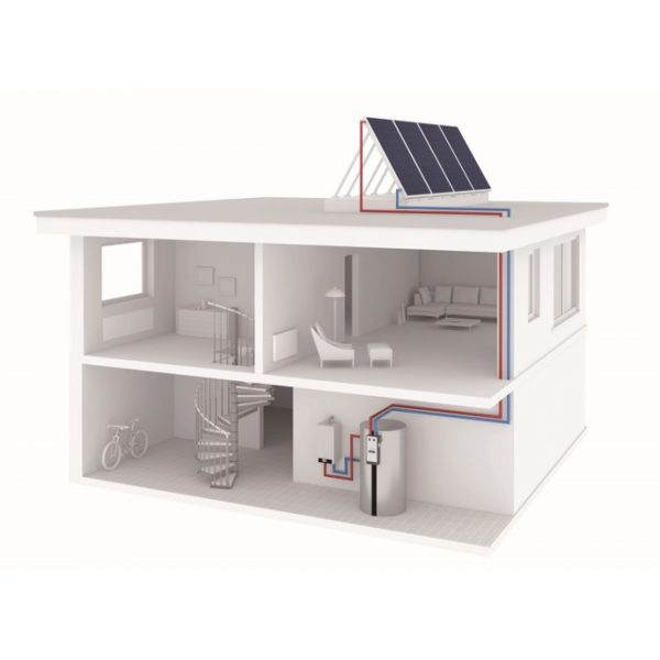 Pachet colector solar Vitosol 200-TM cu boiler Vitocell, bivalent, de 300 litri