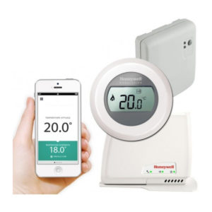 Cronotermostat de ambient Honeywell Round Y87RFC2074 Wi-Fi, control prin internet