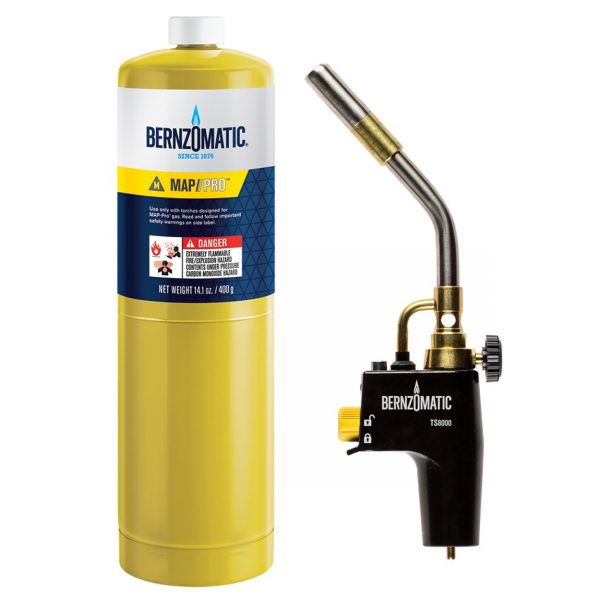 Set de lipire BERNZOMATIC, arzător TS8000 cu butelie Mapp/Pro 400gr