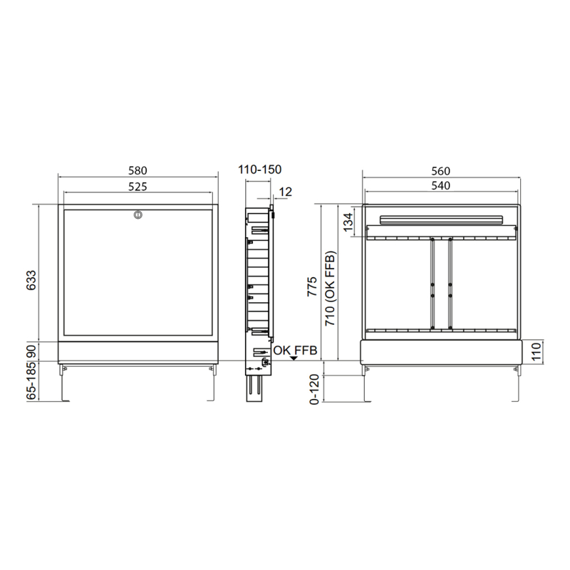 Caseta metalica pentru colectori, pentru incalzire in pardoseala cu agent termic, Tece, 540 x 900 x 150 mm Caseta metalica pentru colectori, pentru incalzire in pardoseala cu agent termic, Tece, 540 x 900 x 150 mm