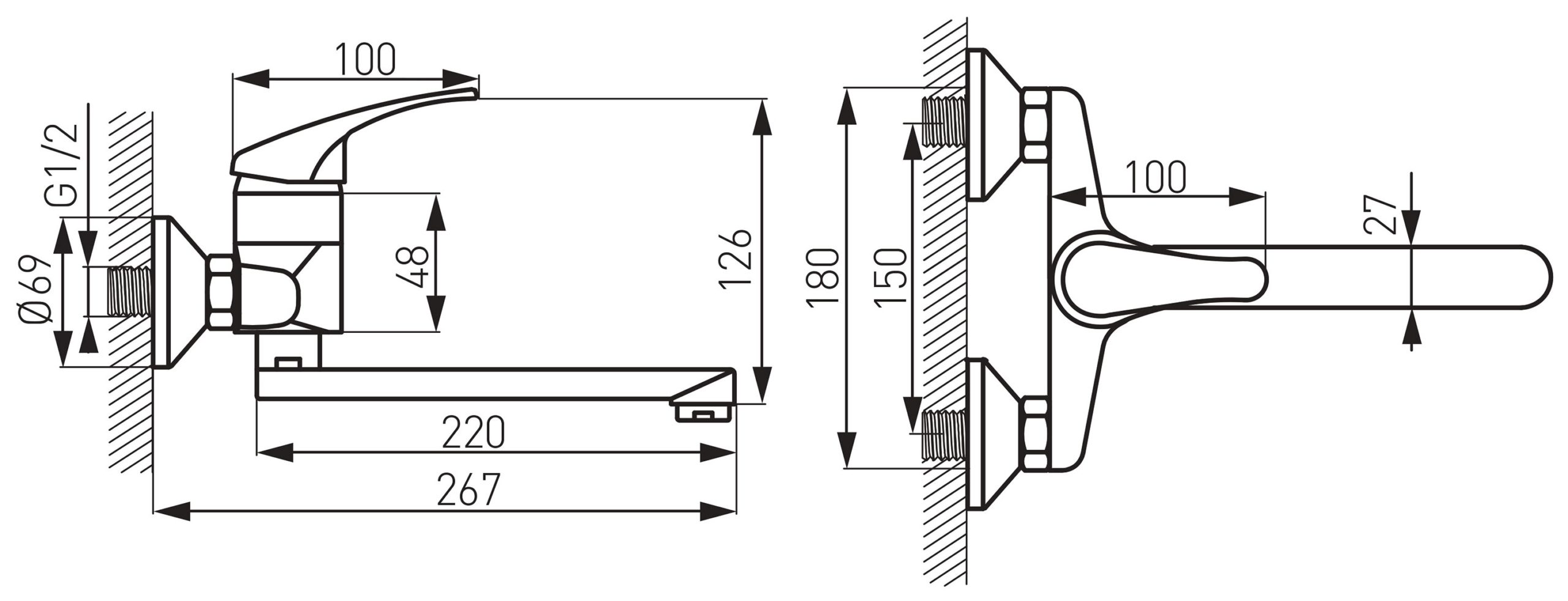 Baterie perete bucatarie Basic Ferro