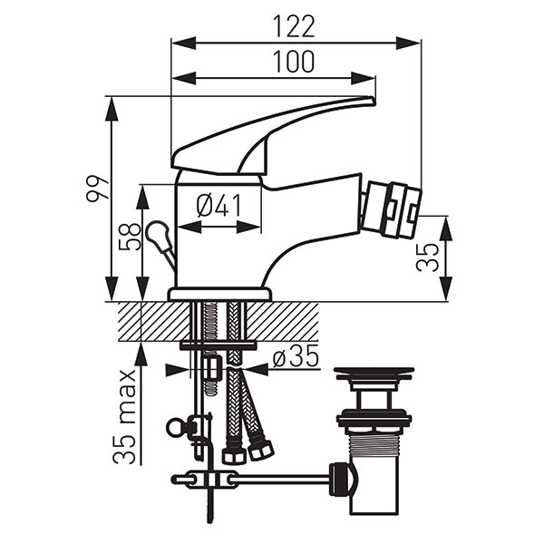 Baterie stativa bideu Basic Ferro