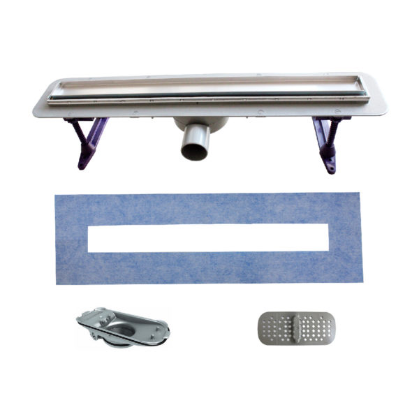 Rigola dus Kessel Linearis Compact cu clapeta Multistop si sita par, 55 cm