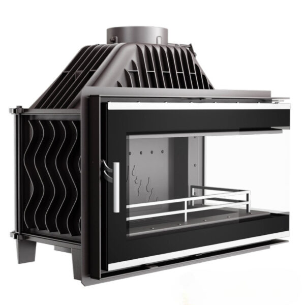 Focar de colț dreapta (R), pentru șemineu, Kawmet W16 PB ECO, material fontă, putere 13,5 KW, randament 74,1%, clasa energetică A, certificat EcoDesign. Garanție 5 ani!