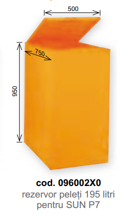 Kit transformare peleti Ferroli Sun P7(14-34 KW)+Schneck+Buncar 195L