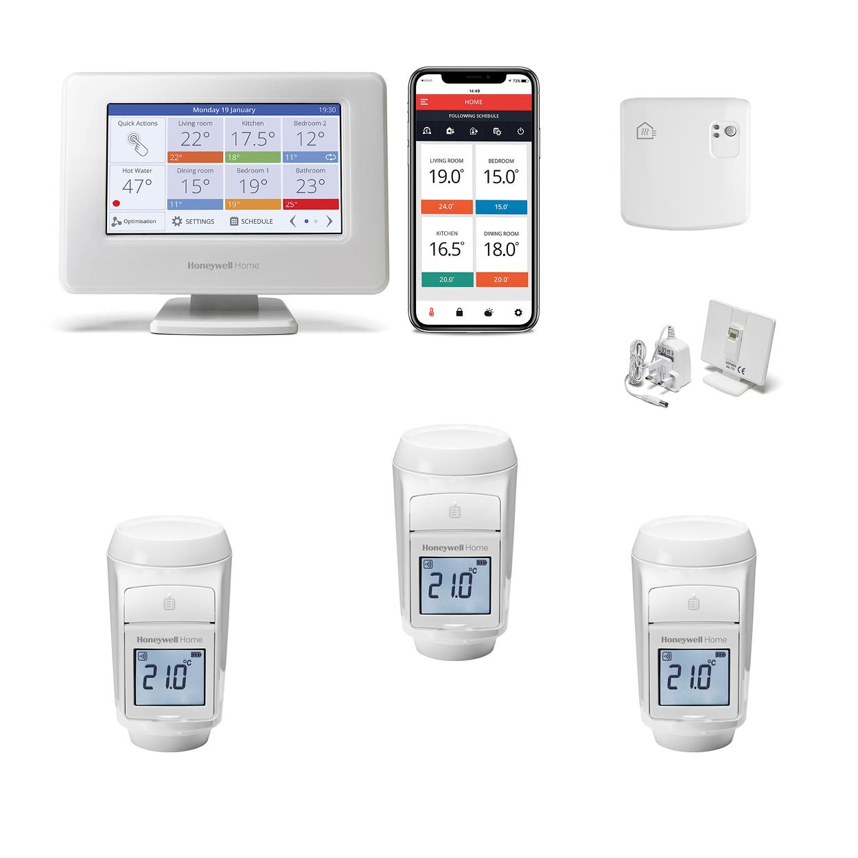 Pachet Honeywell Home ATP921R3052 control 3 radiatoare