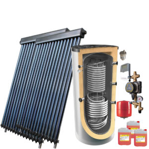 Kit panou solar apa calda menajera si aport incalzire, puffer igienic 500 litri si 60 tuburi presurizate Panosol