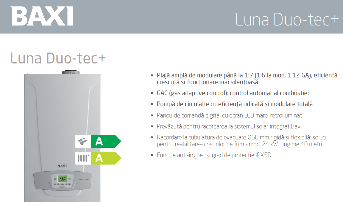 Centrala termica in condensatie Baxi Luna Duo-tec E 33 33 kW