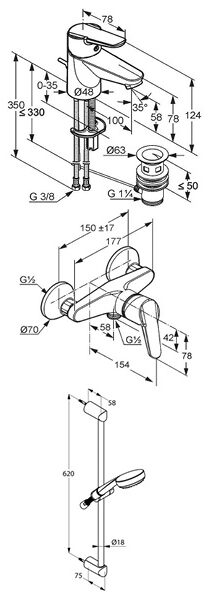 Pachet 3 in 1 baterii D-Vise, baterie lavoar, cabina dus si set dus Pachet 3 in 1 baterii D-Vise, baterie lavoar, cabina dus si set dus