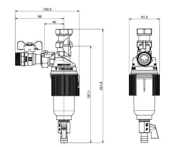 Filtru antimagnetita cu separator impuritati Tiemme