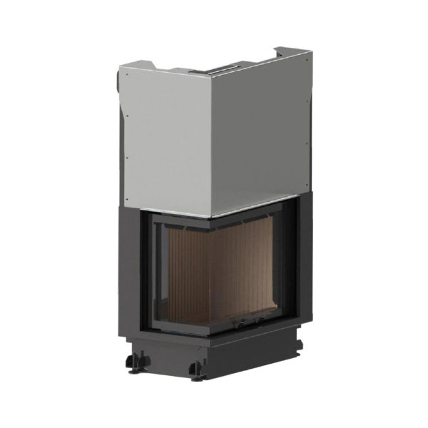 Focar semineu, 2 laturi vitrate stanga A-caminetti Quattro 80 MAX L Eco