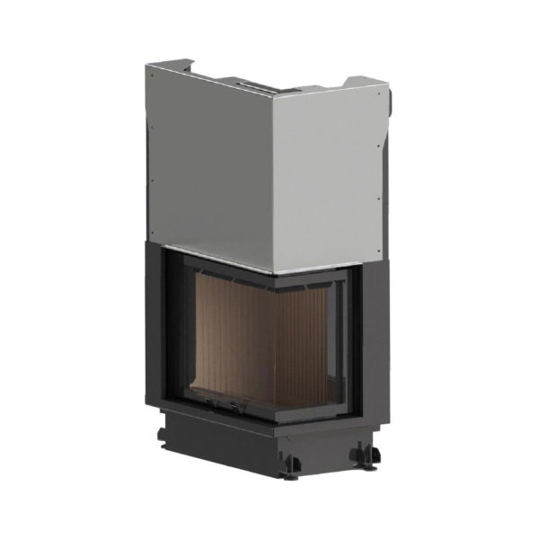 Focar semineu, 2 laturi vitrate dreapta A-caminetti Quattro 80 MAX R Eco