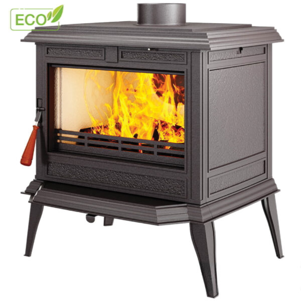 Sobă din fontă și căptușită cu vermiculită, KAWMET Premium PROMETEUS S11 ECO, putere 8,5 KW, randament 76%, clasa energetică A, certificat EcoDesign. Garanție 5 ani!
