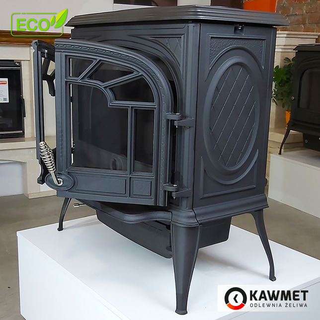 Sobă din fontă, Kawmet Premium ZEUS S9 ECO, putere 11,3 KW, randament 77%, clasa energetică A, certificat EcoDesign. Garanție 5 ani!