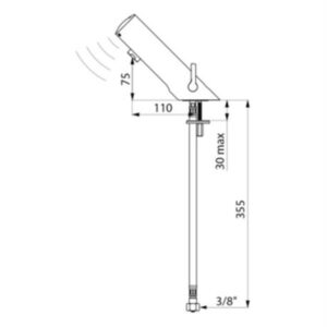 Baterie electronica lavoar Delabie Tempomatic 4 pentru apa calda si rece