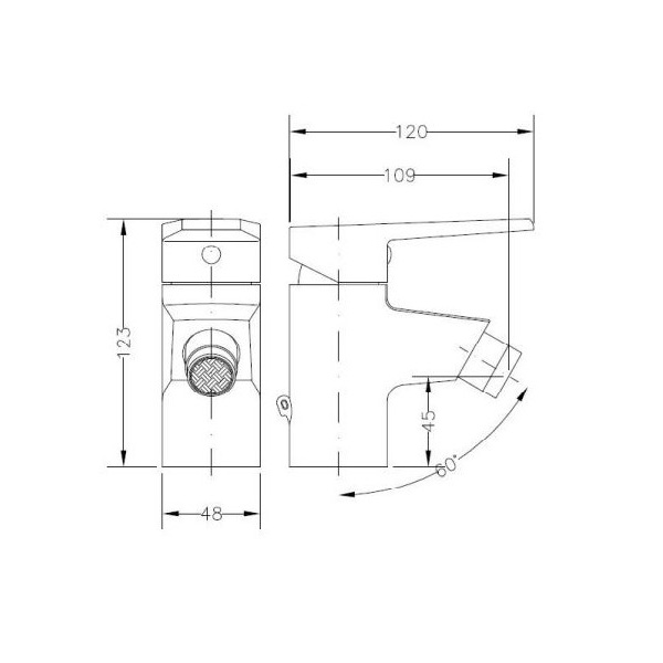 Robinet monocomanda pentru bideu Genebre KELOGIC Robinet monocomanda pentru bideu Genebre KELOGIC