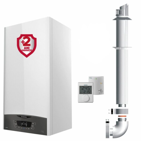 Centrala termica pe gaz in condensare, Ariston Clas One+ 24 kW, Wi-Fi, schimbator caldura inox