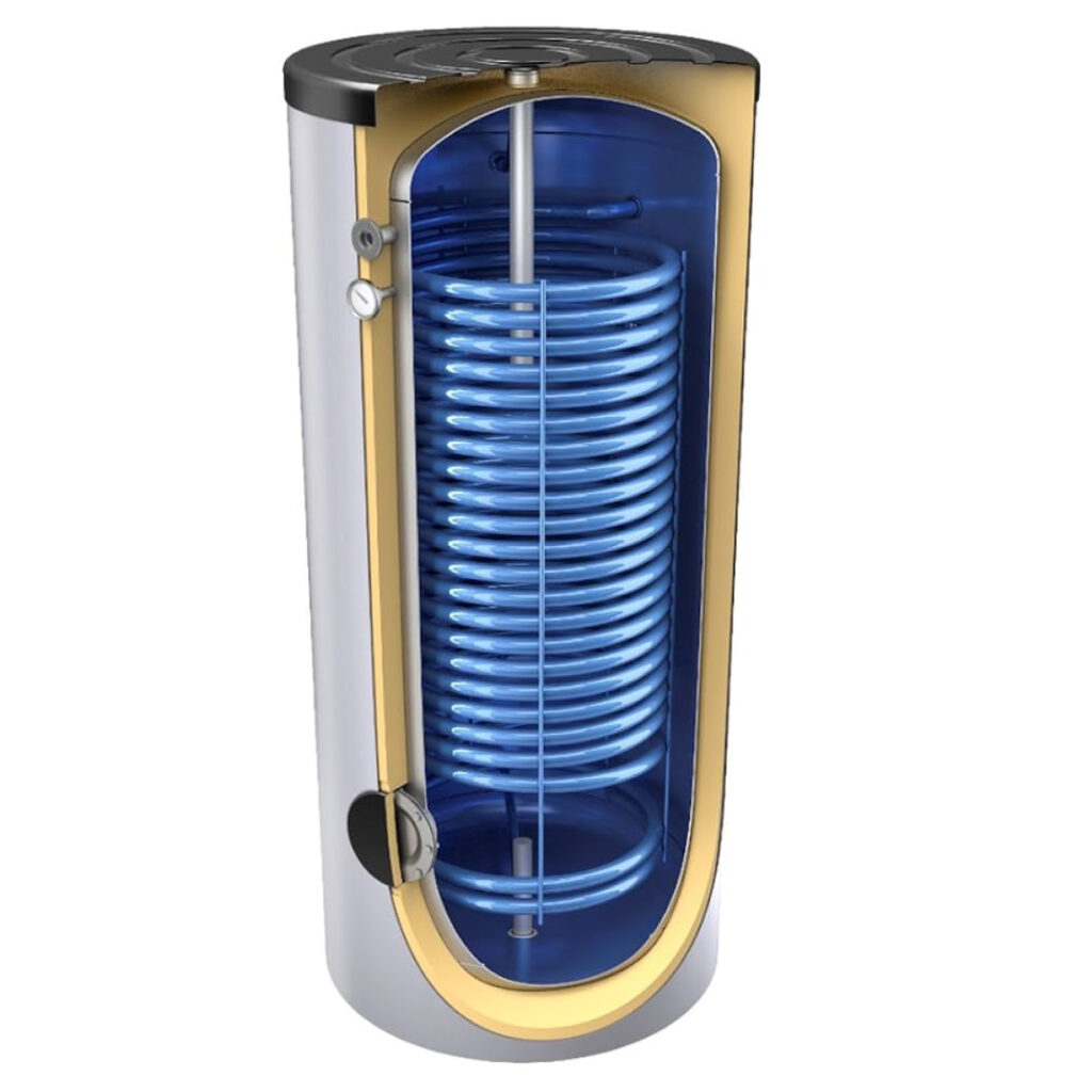 Boiler indirect cu o serpentina marita Tesy EV 2x15 S 200 60 HP 200 litri, 2.56 mp