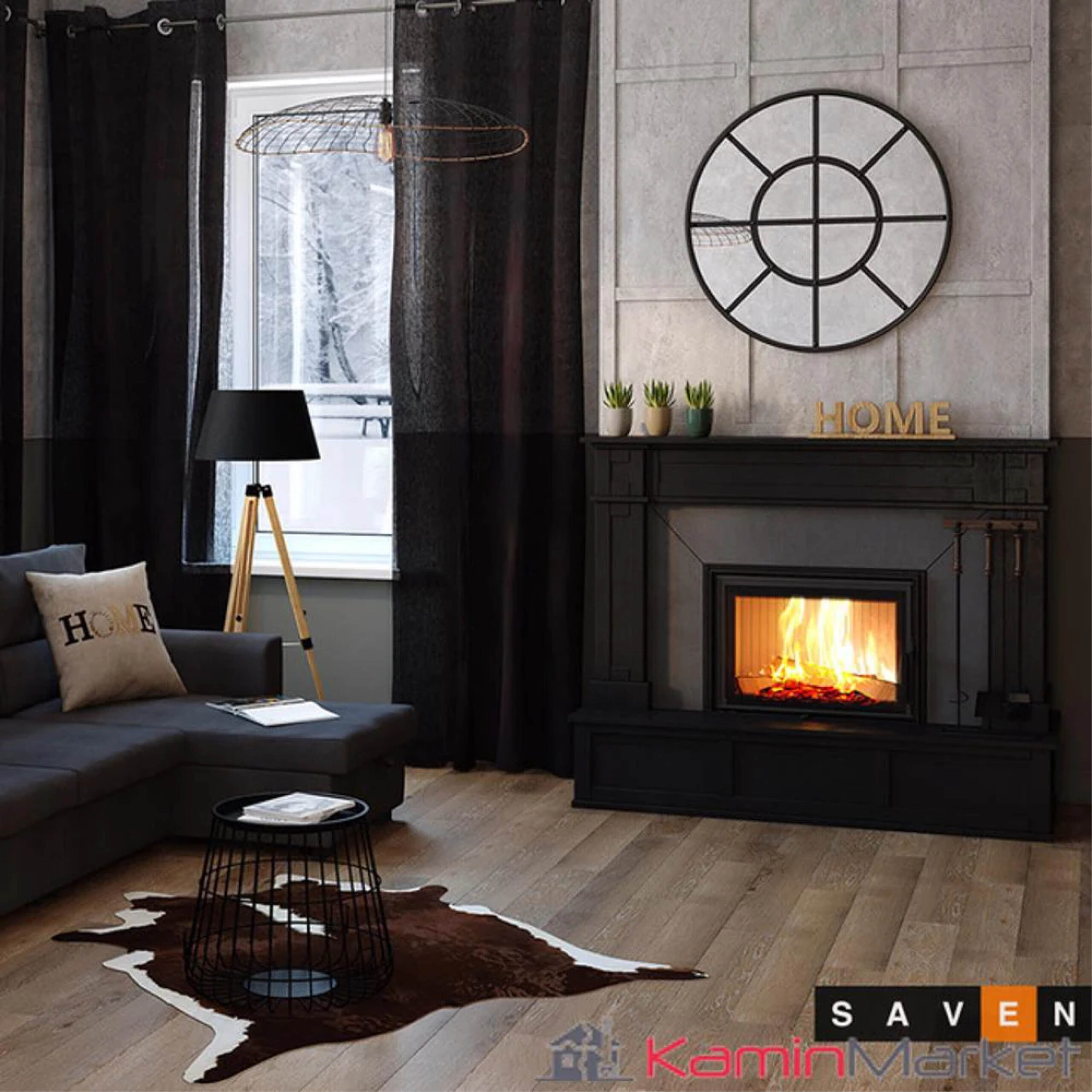 Focar pentru șemineu, SAVEN Energy 70x50 mm ECO, putere 15,1 KW, randament 78%, clasa energetică A+, certificat EcoDesign. Garanție 5 ani!