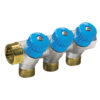 Distribuitor modular cu robineti Comisa 3/4″ 4 cai 1/2″ – albastru