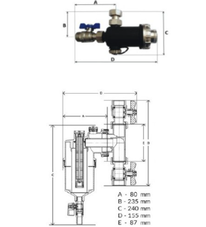 Filtru de apa antimagnetita Magna Stop 1'' Stillwater&Pratt