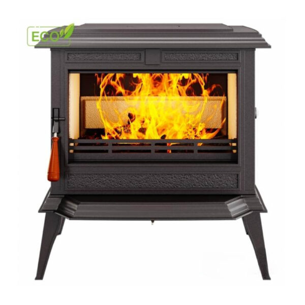 Sobă din fontă și căptușită cu vermiculită, KAWMET Premium ATHENA S12 ECO, putere 12,3 KW, randament 77%, clasa energetică A, certificat EcoDesign. Garanție 5 ani!