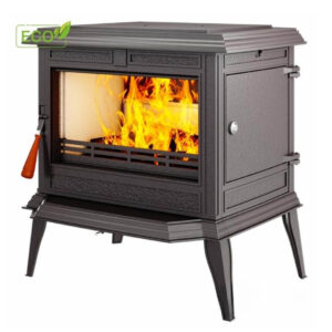 Sobă din fontă și căptușită cu vermiculită, KAWMET Premium ATHENA S12 ECO, putere 12,3 KW, randament 77%, clasa energetică A, certificat EcoDesign. Garanție 5 ani!
