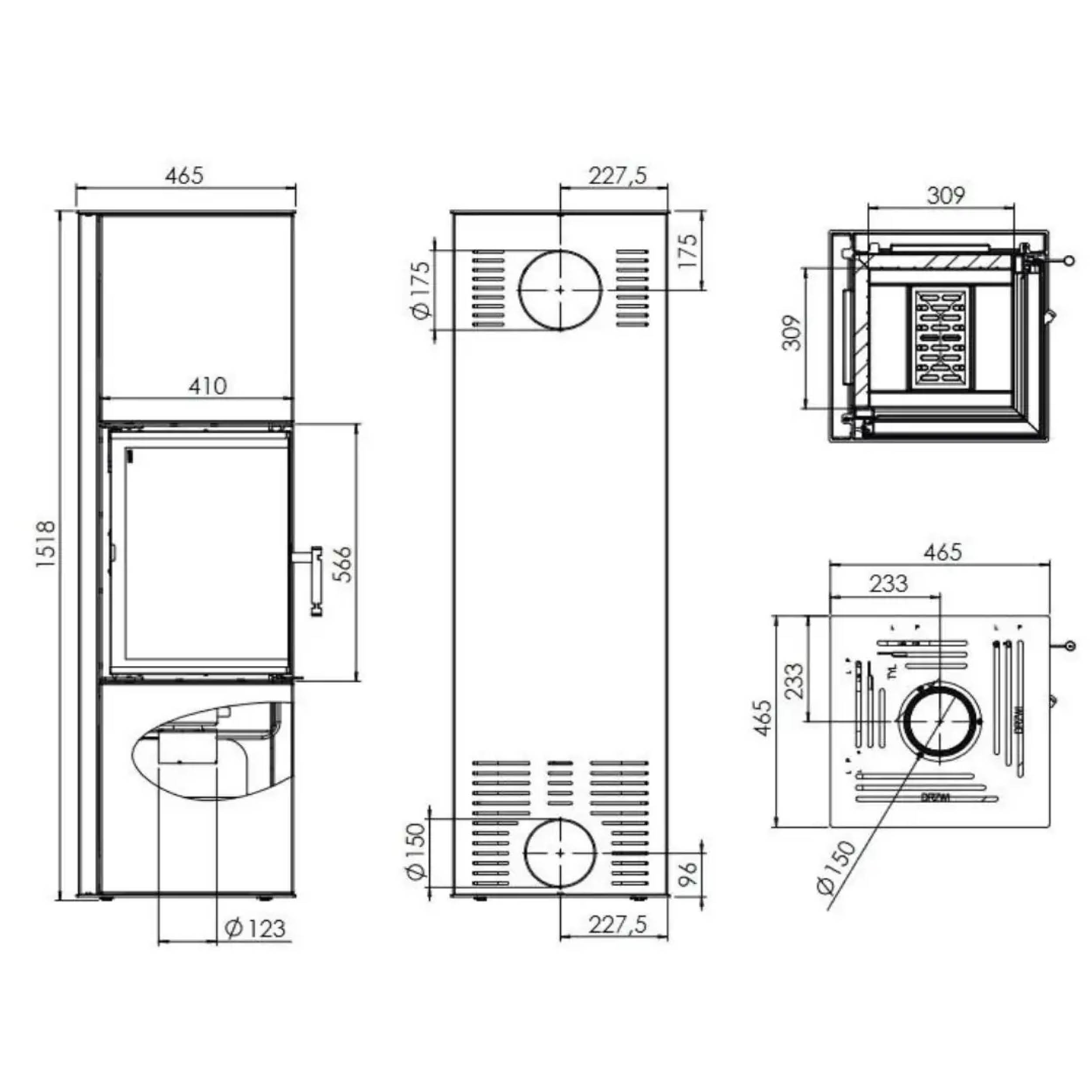 Sobă din oțel, Hitze Siga, putere 6,5 KW, randament 84%, clasa energetică A, certificat EcoDesign. Garanție 5 ani!