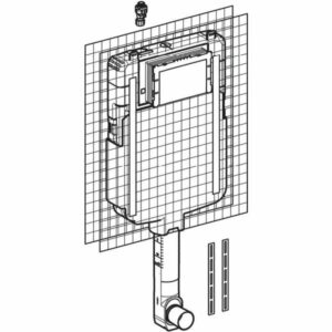 Rezervor încastrat Geberit Sigma UP720, grosime 8 cm, acționare frontală