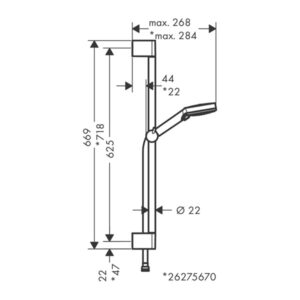 Set de dus cu bara + para + furtun + suport Hansgrohe Crometta Vario