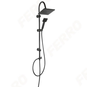 FERRO Set bara dus cu dus fix si para mobila Squerto Neagra