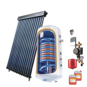 Kit panou solar presurizat apa calda Panosol CS15 tuburi, boiler Tesy 150 litri 2 serpentine si accesorii