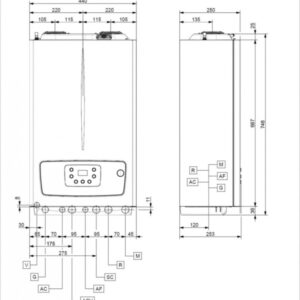 Centrala termica Immergas Victrix Tera V2 24/28 kW condensatie, 24 kW incalzire, 28 kW preparare apa calda
