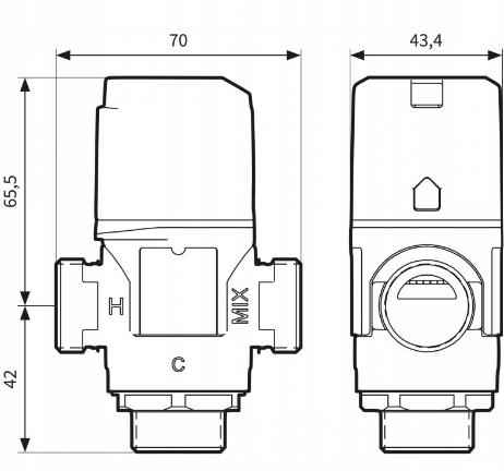 Ventil termostatatic de amestec Afriso ATM 343