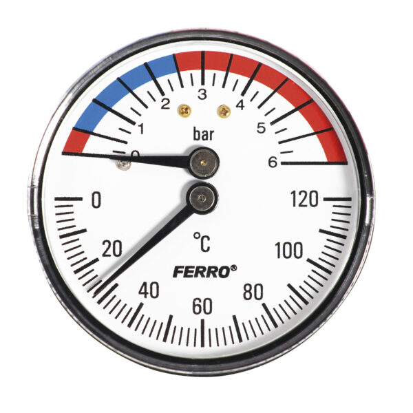 Termomanometru Ferro TM63A, axial, 63 mm x 1/2 inch