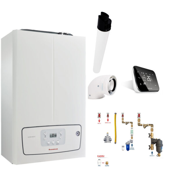 Centrala termica Immergas Victrix Tera 24/28 cu kit montaj PREMIUM si termostat Salus iT500