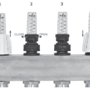 Distribuitor pardoseala, Ferroli Basic 10 circuite, cu debitmetre inox