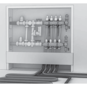 Distribuitor pardoseala, Ferroli Basic 10 circuite, cu debitmetre inox