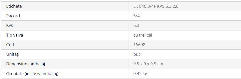 Vană mixare Regulus 3 căi 3/4"