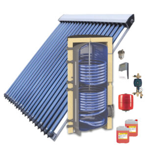 Kit panou solar presurizat apa calda Panosol 20 tuburi, boiler Sunsystem 150 litri 2 serpentine si accesorii