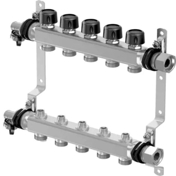 Uponor Vario S distribuitor cu robinet reglaj, LS 5xG3/4 Euro - G1