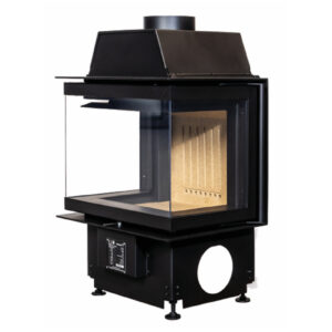 Focar de șemineu - A.caminetti Crystal 50 PRO OPEN SIDE - Geam panoramic 3 suprafețe vitrate, 10 KW, randament >75%, încorporabil, Garanție 5 ani.