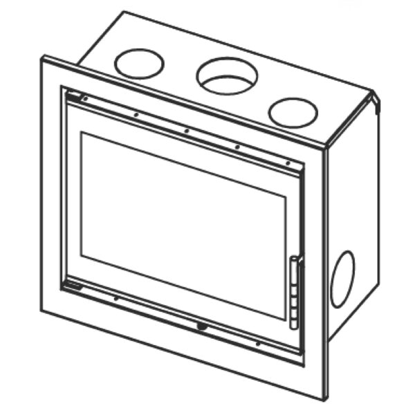 Focar tip insert - A.Caminetti Cassette Nordic 60, Nordic Series - Geam panoramic 1 suprafață vitrată, 9 KW, randament >75%, încorporabil, Garanție 5 ani.