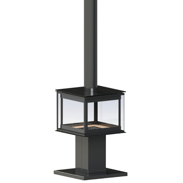 Șemineu de exterior - A.Caminetti, Model Outdoor 4D - Geam panoramic 360°, 4 suprafețe vitrate, 11 KW, randament 80%, instalare rapidă, Garanție 5 ani.