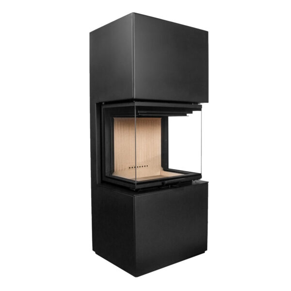 Șemineu metalic - A.Caminetti, Model Scandinavian 50 S BH(negru) - Geam panoramic 3 suprafețe vitrate, 11 KW, randament >80%, carcasă inclusă, instalare rapidă, Garanție 5 ani.