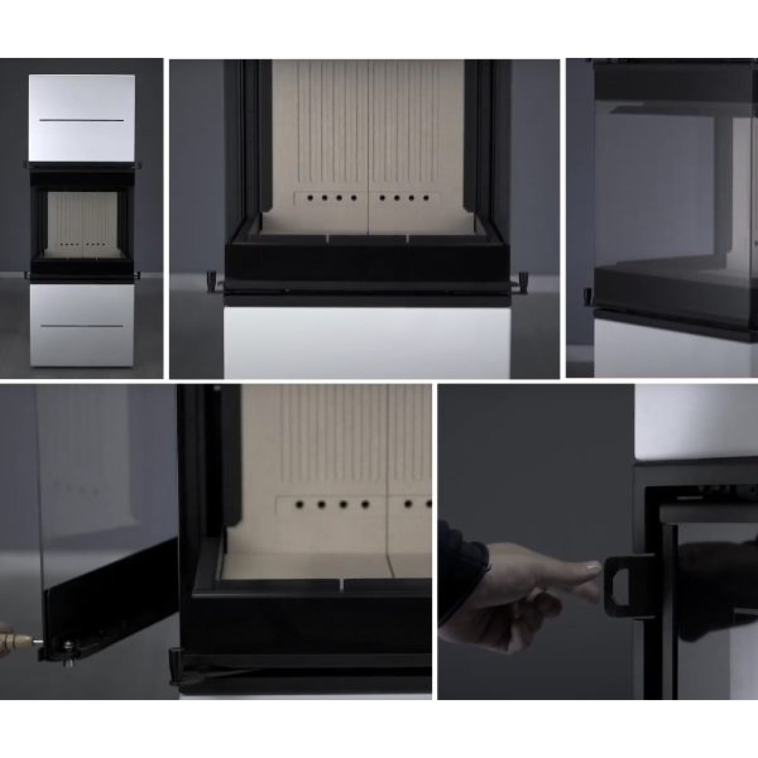 Șemineu metalic - A.Caminetti, Model Scandinavian 65 S BH(negru) - Geam panoramic 3 suprafețe vitrate, 11 KW, randament >80%, carcasă inclusă, instalare rapidă, Garanție 5 ani.