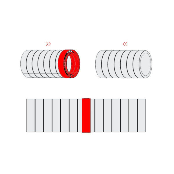 Conector cu garnitură ambele părți, tehnologie OneClick® , Ø200 [mm], material, PP, EDM, pentru Tubulatura HEATPEX ARIA ADURO. Garanție 2 ani.