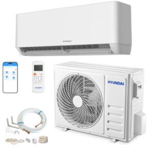 Aer conditionat Hyundai, 12000 BTU, Clasa A++/A+, Inverter, Wi-Fi si Kit premium de instalare, 3m, traseu bercluit