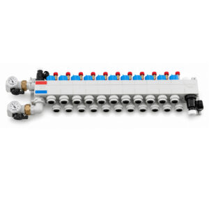 Colector-distribuitor, poliamida, cu debitmetre, preasamblat, HKV-D AG Polimer, Rehau, DN 25 FE cu racord 17x2.0